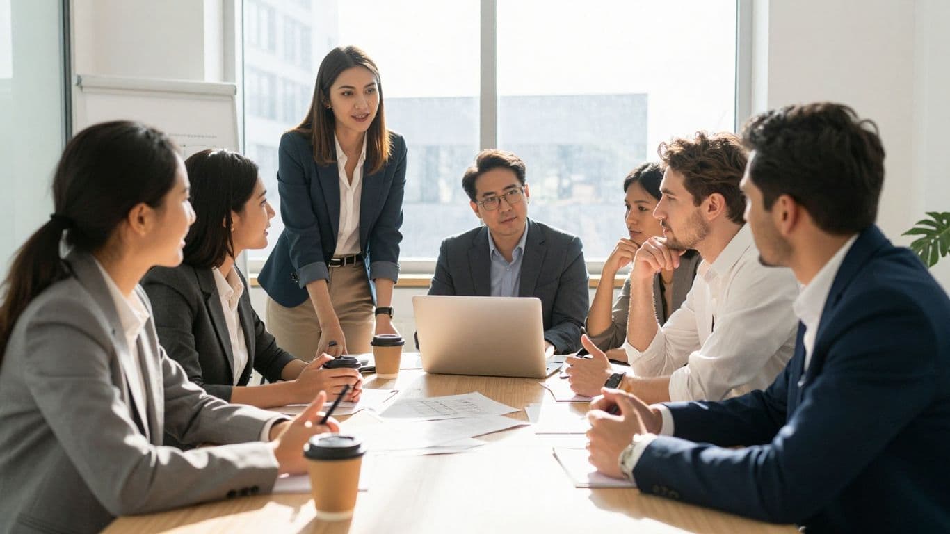 Business people collaborating for growth and success.