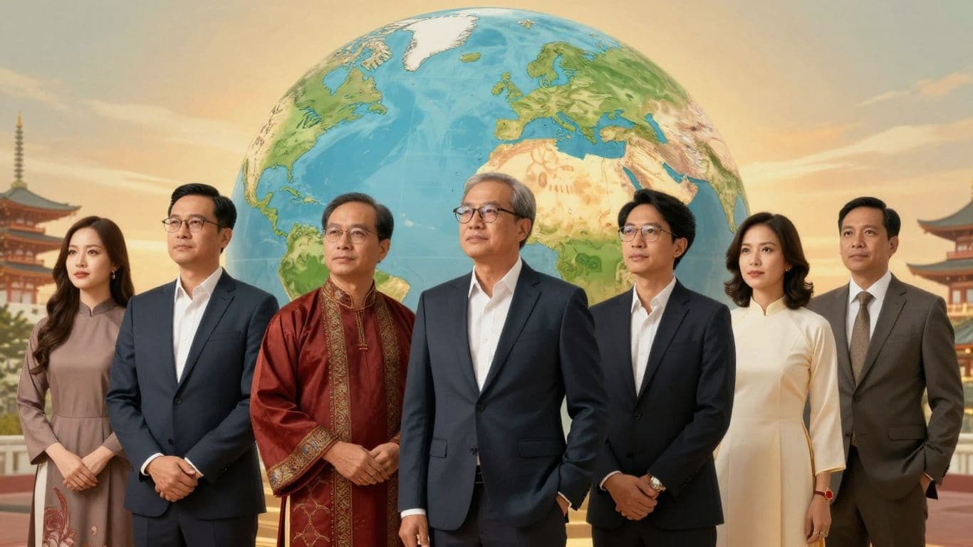 Vietnamese business people connect with global markets.